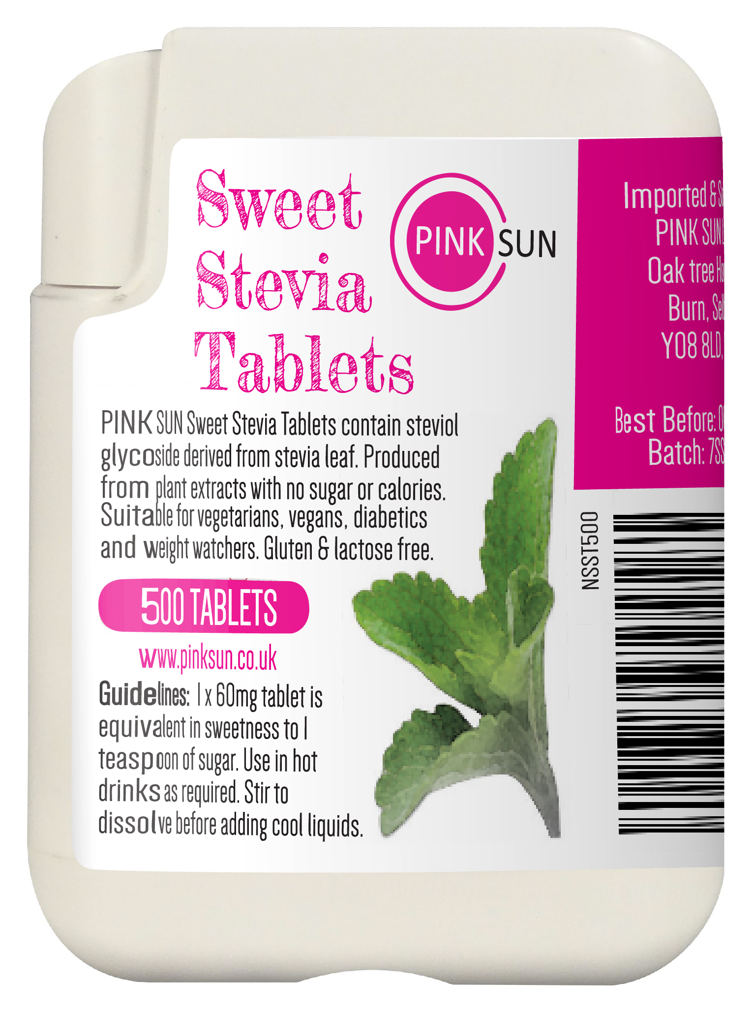 Stevia Tablets 500 Tabs Steviol Natural Sweetener Diabetic Sugar Free